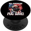 Patriotic USA 4th of July Pugs by NLTS Pug All-American Pug Love! 4 luglio Pug USA PopSockets PopGrip Adesivo