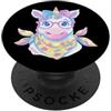 Kawaii Whimsical Pastel Ocean Face Graph Sciarpa invernale rosa carina con ritratto di tartaruga per amanti degli animali PopSockets PopGrip Adesivo