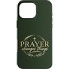 Faith Revival Studio Custodia per iPhone 16 Pro Max La preghiera cambia le cose Fede cristiana Croce religiosa