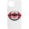 Foglia D'Acero Labbra Stile Canada Custodia per iPhone 14 Plus Bandiera Canadese Labbra Canada