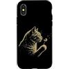 Vintage Blowing Dandelion Graphic Nature Custodia per iPhone X/XS Blowing Wishes Gatto Tarassaco All'aperto Foresta Natura Campeggio