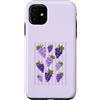 Grape and Vine Co Custodia per iPhone 11 Grapeful Viola Uva Stripe Pattern Garden Fruit Lover