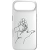 one line art one line drawing line penci Custodia per iPhone Air Disegno a una linea: mani che raccontano storie
