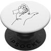 one line art one line drawing line penci Disegno a una linea: mani che raccontano storie PopSockets PopGrip Adesivo