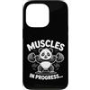 Funny Panda Weightlifting Muscles In Pro Custodia per iPhone 13 Pro Divertente Panda Sollevamento Pesi Muscoli In Progress Palestra Umorismo