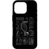 Vintage Pickleball Paddle Diagram Guide Custodia per iPhone 16 Pro Pickleball Paddle Court Layout Net Altezza Grafico