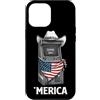 Merica USA Patriotic Cute Funny 4th of J Custodia per iPhone 12 Pro Max Arcade Gamer Retro Vintage 80s 90s Videogiochi Bandiera Americana