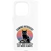 Retro Cat Gamer Introvert Custodia per iPhone 15 Pro Gaming Modalità silenziosa introverso attivata modalità gatto sempre