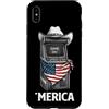 Merica USA Patriotic Cute Funny 4th of J Custodia per iPhone XS Max Arcade Gamer Retro Vintage 80s 90s Videogiochi Bandiera Americana