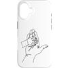 one line art one line drawing line penci Custodia per iPhone 16 Disegno a una linea: mani che raccontano storie