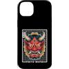 Japanese Aesthetic by Tokyo Waves Custodia per iPhone 14 Plus Maschera giapponese del diavolo Hannya giapponese Oni Grid Yokai Oni