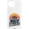 Retro Gamer Fitness Workout Custodia per iPhone 15 Plus Gioco Fitness Papà E Missioni Gamer Allenamento