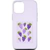 Grape and Vine Co Custodia per iPhone 12/12 Pro Grapeful Viola Uva Stripe Pattern Garden Fruit Lover
