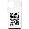 Gaming Workout Gamer Gym Motivation Custodia per iPhone 12/12 Pro Gamer Fitness Sudore Ora Vinci Più Tardi Allenamento