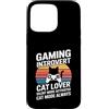 Retro Cat Gamer Introvert Custodia per iPhone 15 Pro Max Gaming Modalità silenziosa introverso attivata modalità gatto sempre