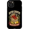 Rustic Cajun Seafood Kitchen Lettering G Custodia per iPhone 11 Pro Bayou Country Weekend Bollire Crawfish Feast Graphic Pot Bollito