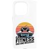 Retro Gamer Fitness Workout Custodia per iPhone 15 Pro Gioco Fitness Papà E Missioni Gamer Allenamento