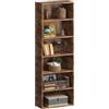 oneinmil Libreria Alta 6 Ripiani, Scaffale PortaLibri con Anta Aperta, Design Moderno per Soggiorno, Studio, Ufficio, Camera da Letto, 55.5 x 23.5 x 181 cm, Marrone