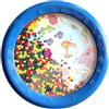Keenso Wave Bead Ocean Drum, tamburo di apprendimento in plastica con motivo a onde, facile da trasportare per lezioni di musica e attività di intrattenimento (10 pollici arancione (motivo cavallo blu