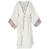 GURU SHOP Kimono in cotone, oversize, kimono, naturale, boho, nero, bianco naturale, Taglia unica