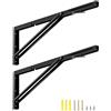 QWORK® 2 Pezzi 600mm Staffe Pieghevoli Pesanti - Ferro Nero- per Tavolo a Muro e Mensola a Muro, Carico Massimo 150 kg