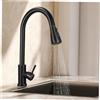 WOONEKY Rubinetto Da Cucina Estraibile in Lega 304 Girevole a 360° Con Doccetta, Filtro Antischizzo a Nido D'ape, Miscelatore Singola Leva Per Cucina, Bagno e Lavanderia, Set Con Tubo Da 60 Cm