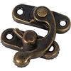 Haofy Serratura Antica, 12X Antique Sinistra/Destra Gancio a Scatto Hasp Chiusura Corno Cassetto Cerniera Armadietto con Viti Decorativo Gioielli Vino Scatola di Legno(right-Bronze)