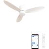 CREATE / WIND LITE/Ventilatore da soffitto con luce bianco con WiFi e telecomando / 40W, Silenzioso, Ø132 cm, 6 velocità, programmabile, funzione estate-inverno, luce LED 3 temperature