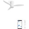CREATE / WINDCALM LINE/Ventilatore da soffitto bianco con luce Wifi e telecomando, linee verticali / 40W, Timer, Ø132 cm, 6 velocità, 3 temperature di luce, funzione estate-inverno