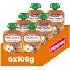 Plasmon 100% Frutta Mela e Fragola 100g 6 Pouch Con aggiunta di Vitamina C, solo gli zuccheri della frutta
