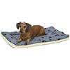 MidWest Homes for Pets QuietTime - Cuscino reversibile con stampa di zampe, morbida pelliccia sintetica e pile, 76 cm, per cani di taglia media, lavabile in lavatrice, blu e crema