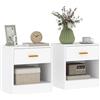 HOMCOM Set 2 Comodini Moderni con Cassetto e Ripiano Aperto, Comodini per Camera da Letto in Truciolato, 39x28x41 cm, Bianco
