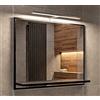hajduk furniture Specchio da Bagno da Parete con Mensola Nero 50x60 cm con Illuminazione LED 4000K IP44