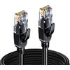 Elfcam - Cavo di rete Ethernet Cat 8 da 30 m, rotondo, nero, LAN/WAN, Cat 8 SFTP 28 AWG, 2000 MHz, 40 Gbps, con connettori RJ45 di alta qualità