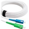 Elfcam - Cavo in fibra ottica da SC-APC a SC-UPC - 200 m (bianco), cavo patch in fibra ottica ad alte prestazioni, monomodale 9/125 µm, compatibile con Freebox Delta, One, V2, Mini, Révolution, Livebox, SFR Box, Bouygues