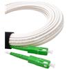 Elfcam - Cavo in fibra ottica SC-APC a SC-APC - 150 m (bianco), cavo patch in fibra ottica rinforzato, simplex monomodale 9/125 µm, schermato, bassa attenuazione, compatibile con Livebox, Freebox, SFR, Bouygues