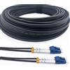 Elfcam - Cavo in fibra ottica da 100 m (nero, armato in acciaio) - LC/UPC a LC/UPC, OS2 duplex monomodale 9/125 µm, LSZH, resistente e impermeabile - Per installazioni interne ed esterne