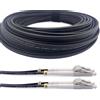 Elfcam - Cavo in fibra ottica da 50 m OS2 LC/UPC a LC/UPC, duplex monomodale 9/125 µm, armato in acciaio, per uso interno/esterno, G657A2, LSZH, compatibile con 10G