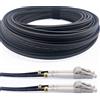 Elfcam - Cavo in fibra ottica da 35 m con armatura in acciaio per uso interno ed esterno, da LC/UPC a LC/UPC, OM3 multimodale, duplex, 50/125 µm, nero