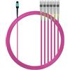 Elfcam - Cavo in fibra ottica da MPO/APC a LC/UPC 12 fibre 25M multimodali tipo B - 3,0mm LSZH OM4 50/125 ŠÌm senza pin, compatibile 40G/100G/200G/400G/800G/1.6T