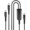 Cellularline Twin Charge Cable USB-C to USB-C Cavo USB-C intrecciato da 150 cm con doppio connettore split per ricaricare due dispositivi contemporaneamente, con potenza fino a 140W su singolo device.