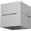 SOLLUX lighting Lobo Lampada Da Parete Lampada Da Parete Per Interni Minimalista Effetti Luce Lampadina G9 Sostituibile 1 x 40 W 1 x 12 W LED In Alluminio Grigio 10 x 12 x 10 cm