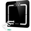 Cecotec Bilancia da Bagno Digitale intelligente Surface Precision 9500 Smart Healthy. Alta precisione, Vetro temperato colore nero di alta sicurezza, Schermo LCD invertito, 180kg