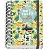 Dohe - Agenda scolastica 2025 2026 - Giorno per pagina, formato A6 (12 x 17 cm), spagnolo e inglese, doppia rilegatura a spirale e fascia elastica, copertina rigida, 4 fogli adesivi - WWF Tropic