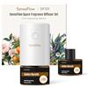 SenseFlow Diffusore di Oli Essenziali SF101 Pro - Ultrasuoni Senza Acqua Profumatore per Ambienti, 100% Vegetale, Aroma 120 Giorni, LED, Ideale per Casa, Hotel e Studi - Golden Warmth