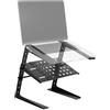 Tiger Supporto da tavolo per DJ con altezza regolabile (24-36 cm) e larghezza (24-29 cm), supporto da tavolo in metallo con ripiano, base imbottita in schiuma, imbottitura in morbida schiuma