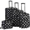Rockland Set di valigie verticali a pois, Pois nero., Taglia unica, Set di valigie verticali a pois