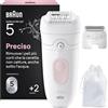 Braun Silk Epil 5 Epilatore Elettrico Donna, Rasoio Elettrico Donna, Wet&Dry, Rimozione Facile Peli, Pelle Liscia, Include Testina Radente E Cappuccio Regolatore, 5-030,Rosa Flamingo