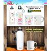 BORRACCIA Alluminio + tazza mug personalizzati CON NOME bambini unicorno scuola