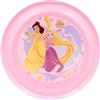Tataway Disney Piatto piano rosa per bambine in plastica Principesse resistente agli urti accidentali e riutilizzabile